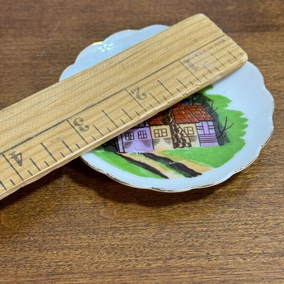 God Bless Our Home Butter Pat Condiment Dish 3" Scallop Edge - Picture 4 of 4